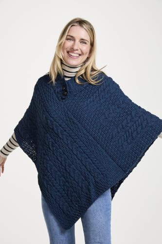 Image of Irish 100% Merino Wool Poncho for Women Made in Ireland