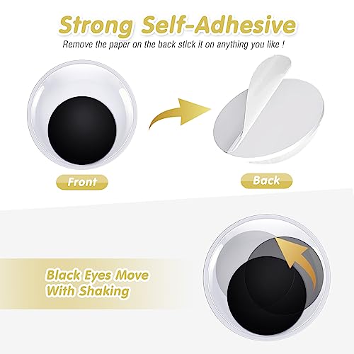 TOAOB 8pcs 80mm Wiggle Eyes Large Round Wiggle Googly Eyes Plastic Doll Eyes Googly Eyes for DIY Crafts, White/Black, 80 mm - Image 4