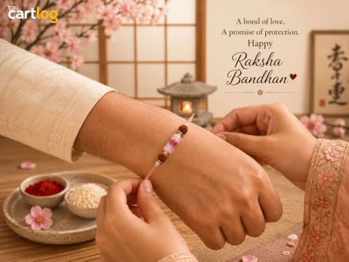 Image of Pack of 2 Japanese Design Rakhi for Bhai | Handmade Raksha Sutra Dhaga Bracelet | Stylish Designer Rakhi Set with Roli Chawal & Greeting Card