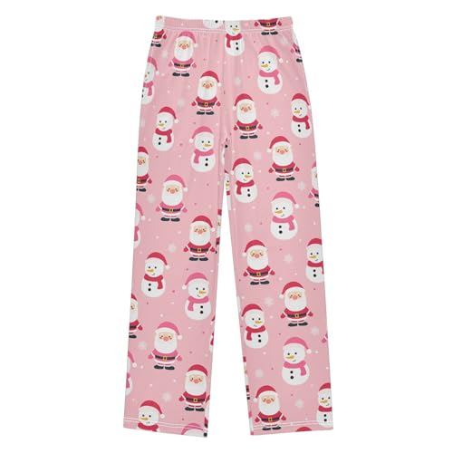 Boys' Pants Cute Santa Claus Snowman Christmas Long Bottoms Jogger Pants Elastic Waist Trousers with Pockets S-XL