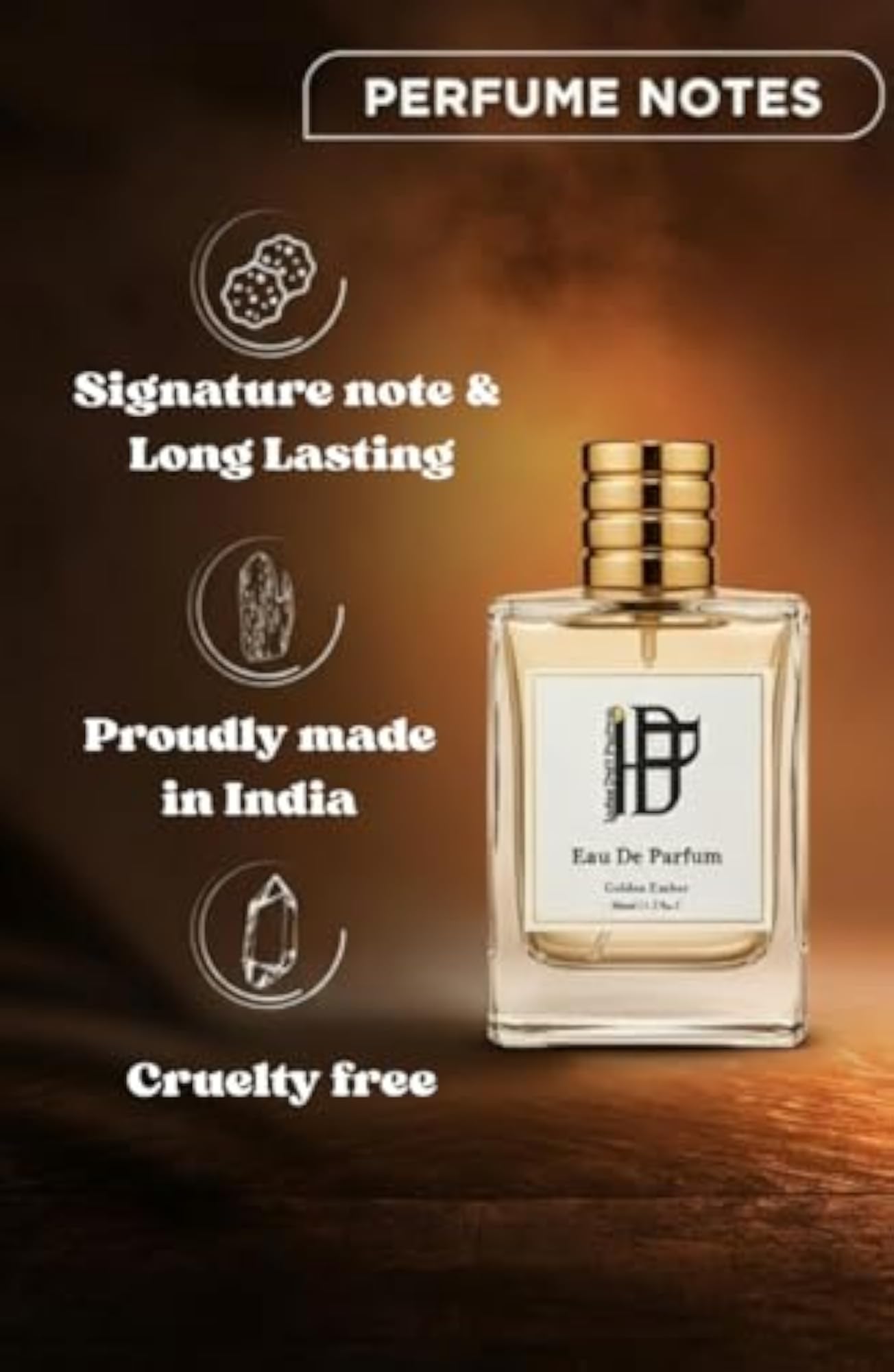 Golden Ember Eau De Parfum, Long Lasting Unisex Fragrance