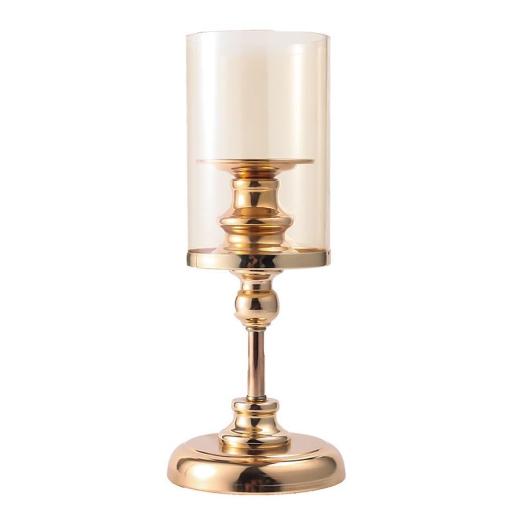 HTTGDGDH European Retro Candle Holder, Household Glass Candle Holder, Electroplated Incense Candle Base,