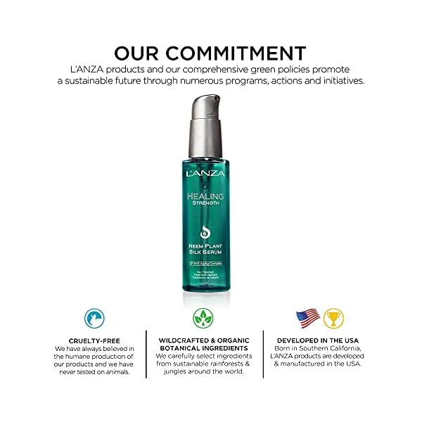 L'ANZA Neem Plant Silk Award-winning Healing Serum, Effortlessly Nourishes, Repairs, and Boosts Hair Shine and Strength for a Perfect Silky Look, For All Hair Types