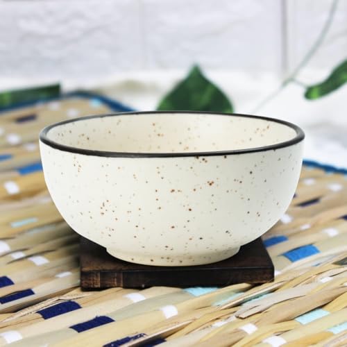 Image of Ceramic Bowl Set | 4-Piece Lightweight Crockery for Daily Use | Ivory White Ramen & Snack Bowls (150ml Each) | Elegant Microwave & Dishwasher Safe | Perfect Christmas & New Year Gift