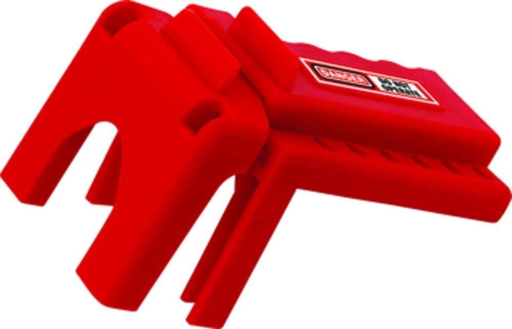 NMC BS01R Ball Valve Lockout – 0.375 in. x 1.25 in. Polypropylene Handle-On Lockout in Red