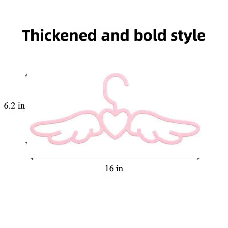 Cute Angel Wing Clothes Hanger - Heart-Shaped Design for Dorm Room - Perfect for Ties, Scarves, and Accessories (20 Pcs)