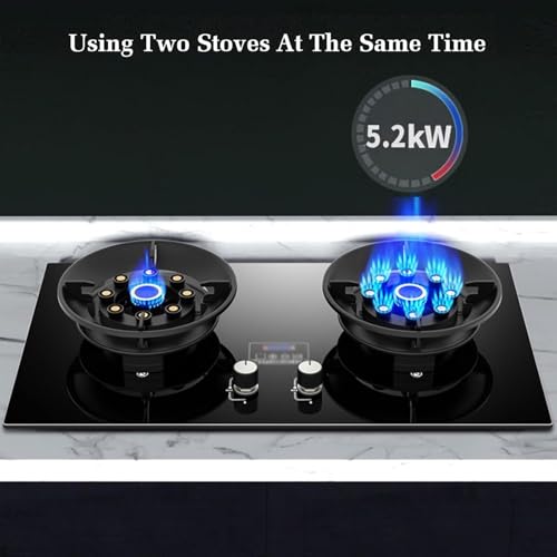 Cuisinière à gaz en verre intégrée 2 brûleurs encastrable table de cuisson - 3