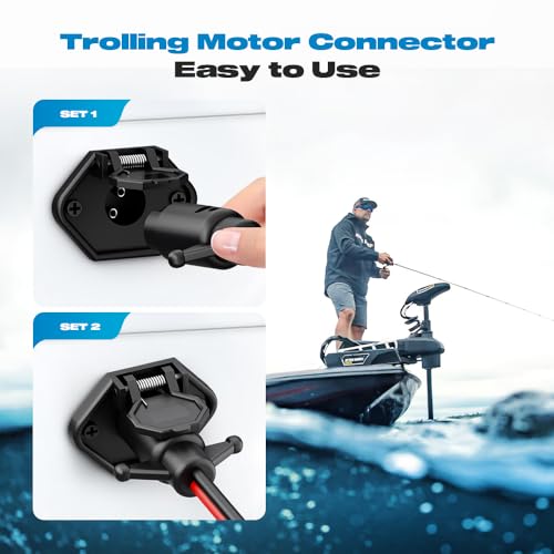 Trolling Motor Plug, Malictele 12V-24V 8 Gauge 2 Wire Trolling Motor Plug and Receptacle Compatible With Minn Kota Marine Boat Waterproof Male & Female Trolling Motor Quick Connect Socket 1Pairs - Thumbnail 4