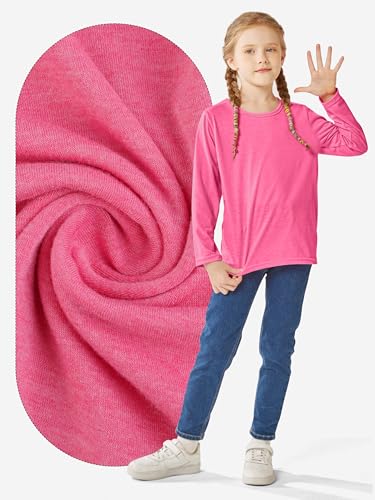 Image of Cooraby 5 Pack Girls Long Sleeve Tees Girls' Soft T-Shirts Kids Basic Crewneck T-Shirts Top for Teen Youth Girls, 2T-16Y