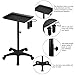 Topeakmart Rolling Salon Tray Aluminum Tattoo Tray on Wheels Adjustable Height Storage Utility Cart, Black