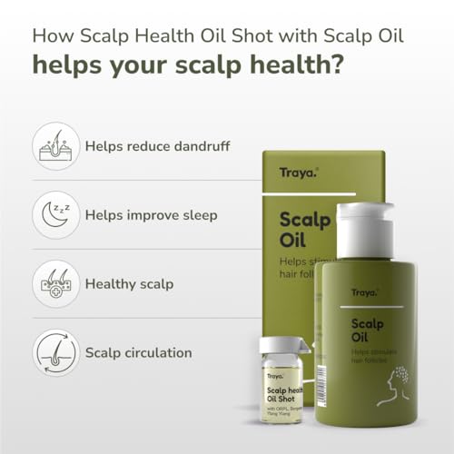 Image of Traya Scalp Oil with Coconut Oil, Bhringraj Oil for Hair Growth, Bergamot Essential Oils, ORPL, and Ylang Ylang (87ml)
