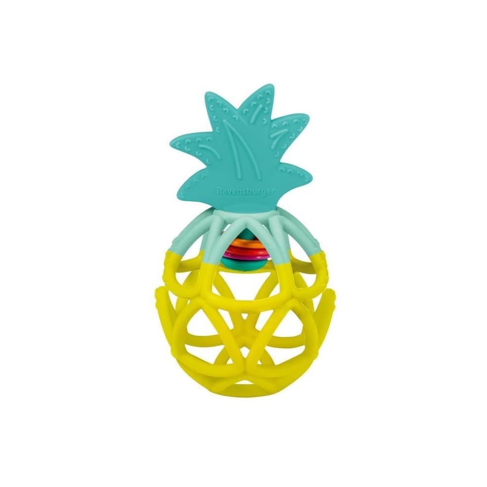 Ravensburger Play+, Bola sensorial de Silicona con Forma de piña para 6 Meses, Pelota de Actividades para bebés y sonajero para la dentición, Juguete sensorial, Habilidades motoras y Despertar, 34013