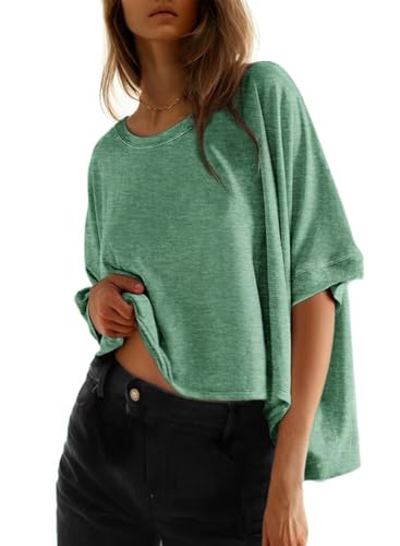 Dokotoo Summer Shirts 2026 Womens Solid T Shirts for Women Loose Oversized Tops Basic Tee