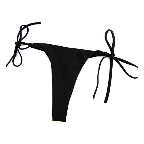 Imixcity®Femme Bandage String Maillots de bain Brésilien Bas Bikini Triangle Thong Panty (X-Large, Noir) Cover