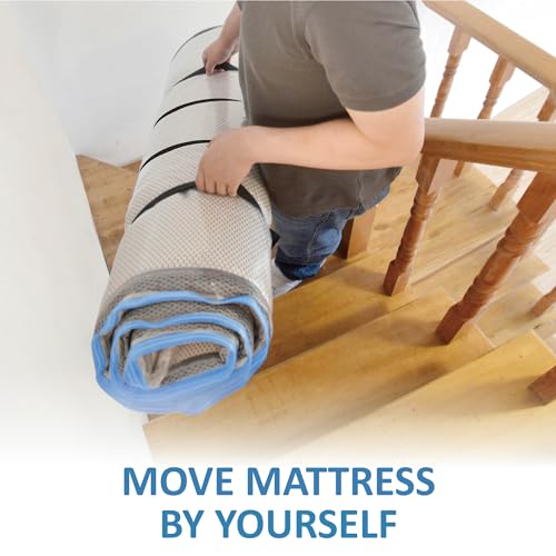 Image of (Queen /Full /Full-XL) Mattress Vacuum Bag for Moving /Storage-Compress Mattress by 80%, Vacuum Seal Mattress Bag, Leakproof & Sealable Vacuum Bag for Mattress, Mattress Moving Bag Zipper (Blue Zip)