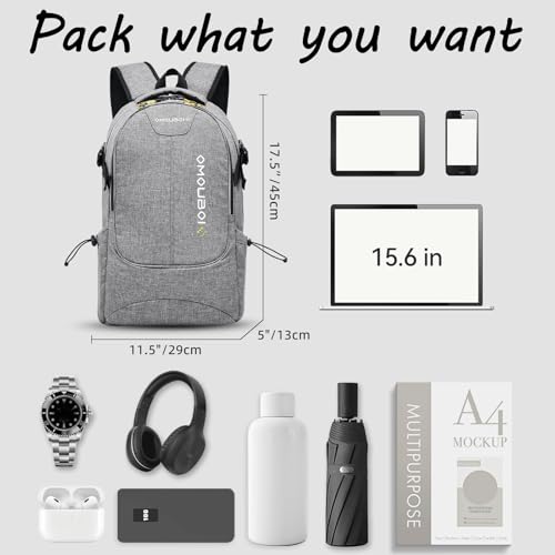 Laptop Backpack for Women Bag: 15.6 inch Travel Work Back Pack with Luggage Strap Business Daypack College Bookbag Waterproof Computer Backpack Anti-theft Casual Backpacks for Nurse Teacher(Grey)4