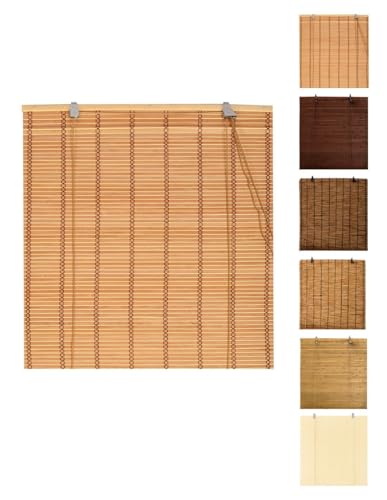 JARDIN202   Persiana de Bambú Enrollables – Estor Bambú Natural para Interior | 120x200 cm (Castaño)