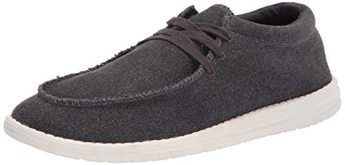 Amazon Essentials Men s Lace Up Beach Sneaker, Black Canvas, 10 D US