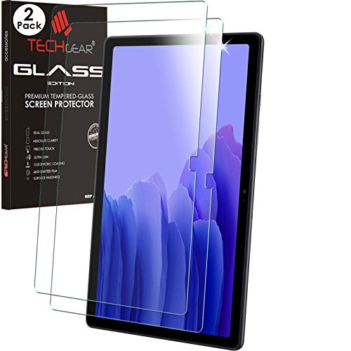 TECHGEAR 2 Pack Protection Écran en Verre Trempé Galaxy Tab A7 10.4 2020 (SM-T500/SM-T505) Protecteur d'Écran en Verre Trempé [Anti Rayures] Compatible avec Samsung Galaxy Tab A7 Verre Trempé