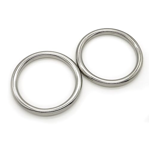 Heavy Duty Stainless Steel Metal O-Ring Welded Metal Round Rings for Camping Belt, Luggage Hardware Accessories (2, 10 x 80mm ID) - Thumbnail 5