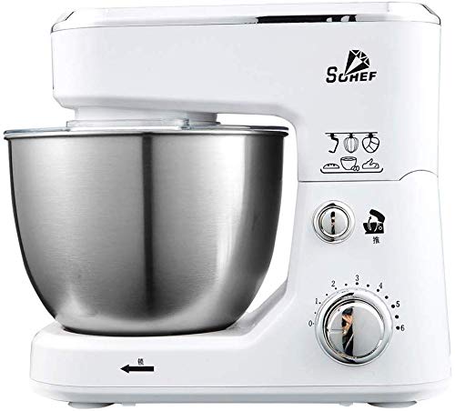 Lebensmittel Küchenmaschine, Mixer Kuchen Mixer 1000W Leistung 6-Gang-Weiß Rot 5L Edelstahlnapf Schwarz