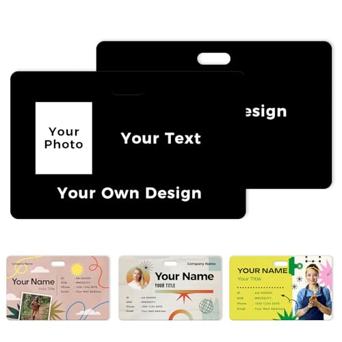 UBJVA Custom Badge Personalized Name Badges with Photo Logo Custom ID Card for Office Worker Doctor Nurse Student
