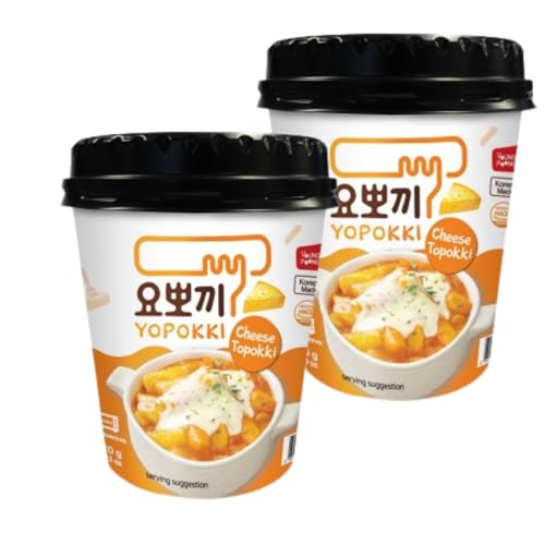 EasyCookAsia Tteokbokki Cup 2er3er 10er Set Koreanischer Reiskuchen im Becher | Süß & Scharf Jjajang Carbonara oder Cheese | Ready-to-Eat K-Streetfood für Zuhause (2er Käse)