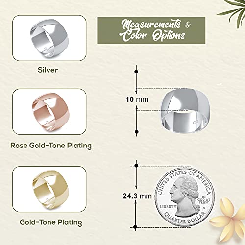 Closeoutwarehouse 925 Sterling Silver Round Plain Bridal Band Ring 10Mm Size 7 #TOP4