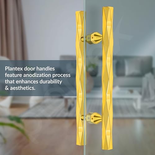 Image of Plantex Door Handle /200mm Main Door Handle for Wooden Door /Pull-Push Handle for Main Door /Door Accessories - Pack of 1 (611, PVD Gold)