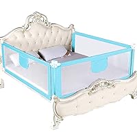 Barrière De Lit Bébé Anti-chute 1.5 M - 24 Hauteurs Réglables (70-99 Cm), Double Verrouillage, Gris, Facile à Installer