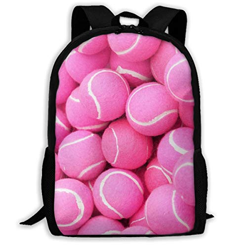 XCNGG Mochila de Viaje con Estampado de Pelotas de Tenis de Color Rosa Brillante, Bolsa para portátil Ligera Impermeable con Dos Bolsillos Laterales