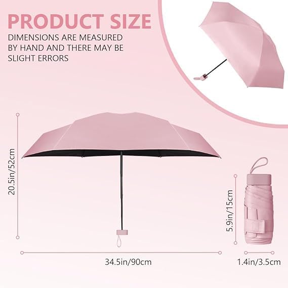 Image of ๐ช๐ข๐ข๐ ๐ญ๐ฌ UV Travel ๐ ๐ถ๐ป๐ถ ๐๐ผ๐น๐ฑ๐ถ๐ป๐ด Ultra Compact pastel ๐จ๐บ๐ฏ๐ฟ๐ฒ๐น๐น๐ฎ with Case, Manual Open ๐ฒ ๐ฅ๐ถ๐ฏ๐ Lightweight ๐ฃ๐ผ๐ฟ๐๐ฎ๐ฏ๐น๐ฒ, Small Sun & Rain ๐ฃ๐ผ๐ฐ๐ธ๐ฒ๐ ๐จ๐บ๐ฏ๐ฟ๐ฒ๐น๐น๐ฎ for Men and Women- Use in ๐ฅ๐ฎ๐ถ๐ป & ๐ฆ๐๐บ๐บ๐ฒ๐ฟ