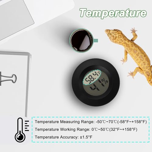 image for Serundo Auto Reptile Thermometer and Humidity Gauge Digtal Terrarium T