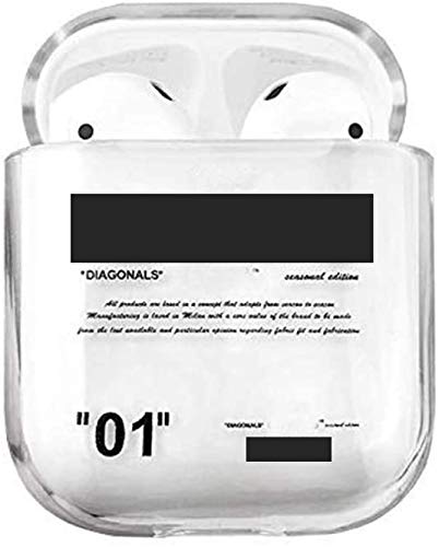 Toysdone Designer AirPods Case, Hard Plastic Soft Silicone Protection Transparent Cute Cartoon Word Pattern Skin and Cover for Apple Airpods 1 2 Charging Case (Hard Plastic 01)