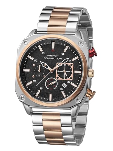 Image of French Connection Chronexis Two Tone Stainless Steel Watch for Men - FCB19RTM