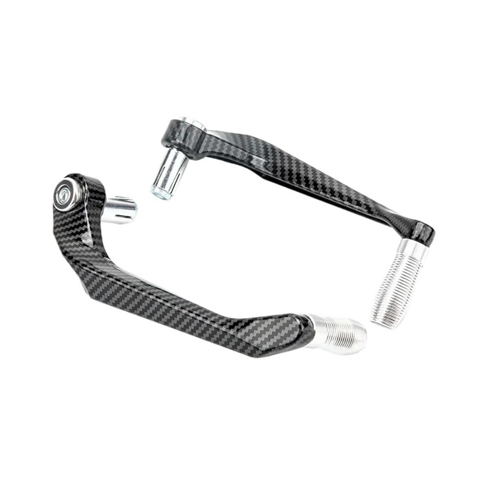 Beqlxta Silver Brake Lever Guard Universal Motorcycle Handlebar Brake Clutch Lever Hand Guard Protector Carbon Fiber Handguard Aluminum Alloy(Silver)
