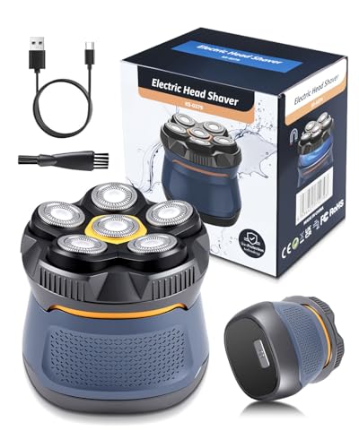 Rasoir tête chauve étanche et ultra précis grâce à la tondeuse électrique 6D à charge USB-C