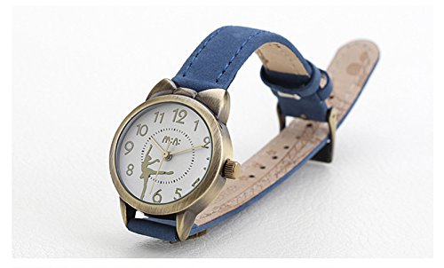 DREAMING Q&P Fq-234 Brown Leather Strap Bowknot Kitty Design Students Girls Woman Quartz Wrist Watches