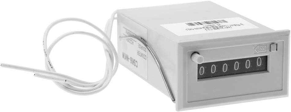 Joyzan Electromagnetic Counter, 6 Digits Electronic Pulse Totalizer 0 to 999999 Counting Range Frequency Count Module Industrial Impulse CSK6 NKW Wire Oil Chemical Textile Machinery Diverse DC 12V