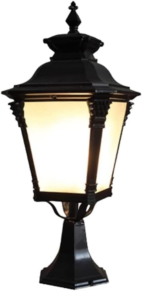 QUSYZD Waterproof Post Lamp Outdoor Pier Lantern Glass Outdoor Post Lights Aluminum Exterior Table Lamp Post Lantern Pole Lanterns Household Villa Landscape Exterior Pillar,