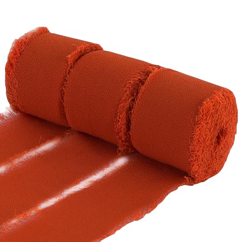 Premium Copper Chiffon Ribbon Rolls - 3 Pack of 1 Inch x 5 Yards Silk Ribbon for Elegant Gift Wrapping, Wedding Decor, DIY Crafts & Bouquets 3 Premium Copper Chiffon Ribbon Rolls - 3 Pack of 1 Inch x 5 Yards Silk Ribbon for Elegant Gift Wrapping, Wedding Decor, DIY Crafts & Bouquets - Image 2