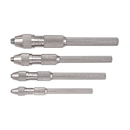 Starrett Pin Vise Set with Knurled Handles, Smaller Body Diameter, and Special Tapered Collet for Maximum Clamping Surface - 0 - .187