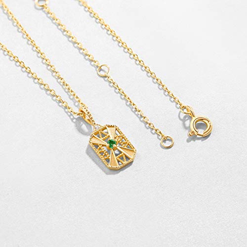 Collier émeraude rétro en argent, le cadeau idéal pour marquer les esprits - 2