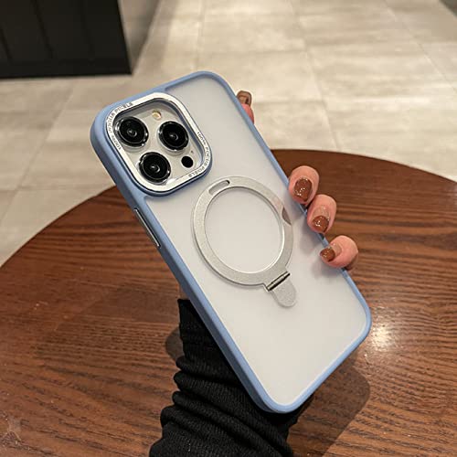 Coque transparente mate avec support et charge sans fil pour iPhone 14 Pro