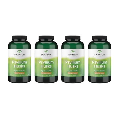 Swanson Psyllium Husk Dietary Fiber Supplement 610 mg 300 Capsules - (4 Pack)
