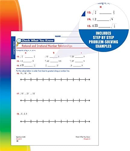 Spectrum 8th Grade Math Workbook, Geometry, Rational and Irrational  Numbers, Pythagorean Theorem, Statistics, Linear Equations, Spectrum Grade  8 Math ...