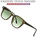 AIEYEZO Square Sunglasses for Women Men Fashion Sunnies, TR90 Frame Sun Glasses Trendy Retro Shades (Olive Green/Green)