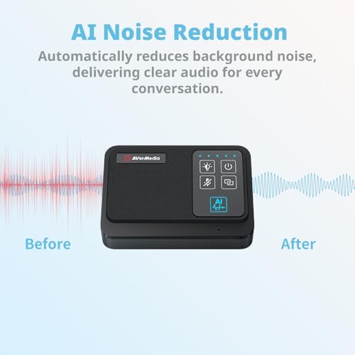 AVerMedia Wireless Conference Speakerphone AW111 con captación de voz 360°, reducción de ruido y botón de silencio, altavoz para conferencias para 10 personas, compatible con laptop, PC y cámara PTZ miniatura 6