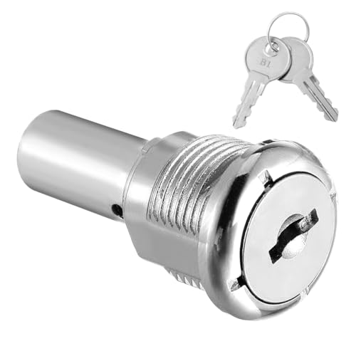 Image of PRETYZOOM Vending Machine Tubular Lock with Keys Replacement - 5.1mm Top End Inner Thread Size Gumball Candy Machines Secure Lock Compact Size Easy Installation