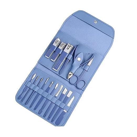 velnest 16-Piece Professional Manicure Pedicure Set, Stainless Steel Nail Care Kit, Nail Cutter, Nail Scissors, Grooming Kit Luxurious Travel Leather Case, Manicure Pedicure Kit For Women/Men 3